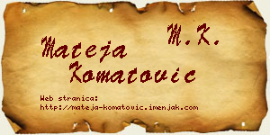 Mateja Komatović vizit kartica